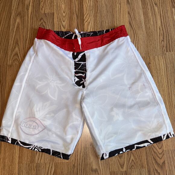 Cincinnati Reds MLB Black Hawaiian Swim Trunks Medium Lined Logo Mens - Picture 10 of 10